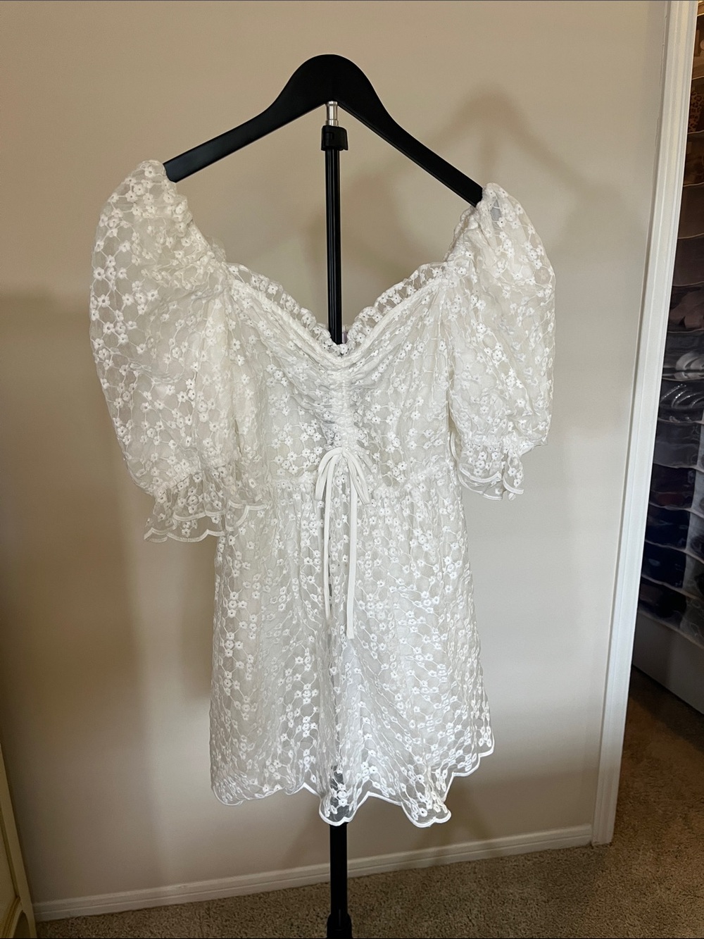 Buddy Love White Eyelet Lace Mini Dress